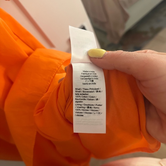 Jcrew V-neck midi dress in cotton poplin orange XL - Picture 14 of 14